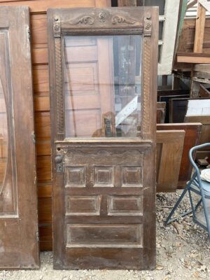 Half Glass Door with Beautiful Applique